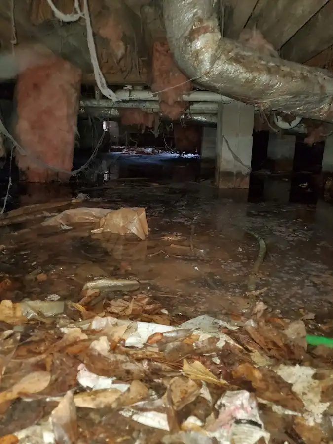 Crawl space flood assessment for Commercial Water Damage Restoration in Topeka